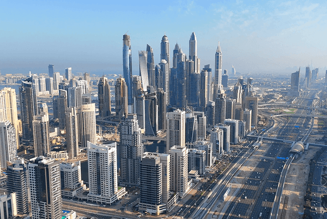 Dubai Marina Aerial View