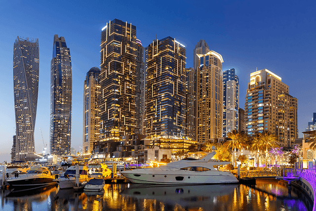 Dubai Marina Evening view
