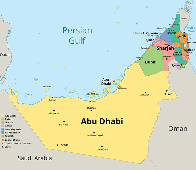 Map of UAE
